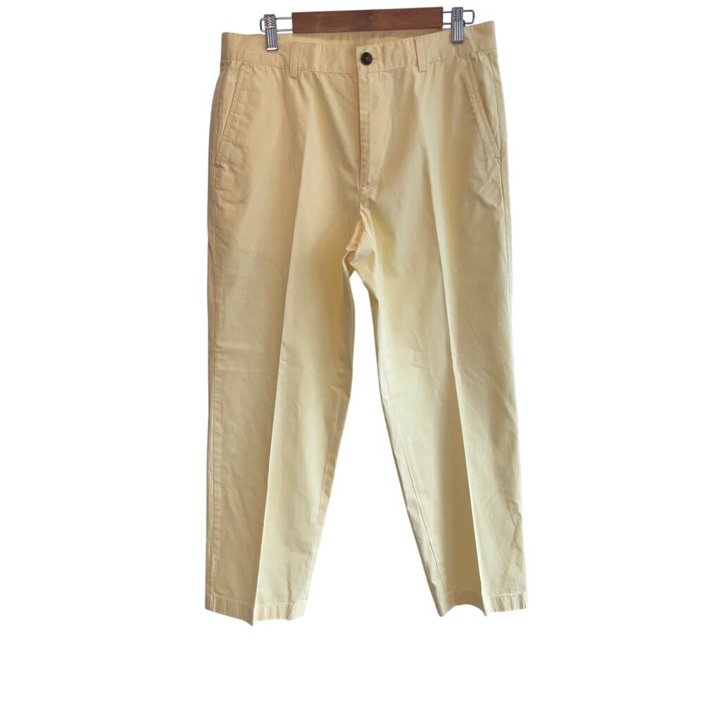 Brooks Brothers Flap Pocket Straight Fit Chino Yellow Pants Size 34x30